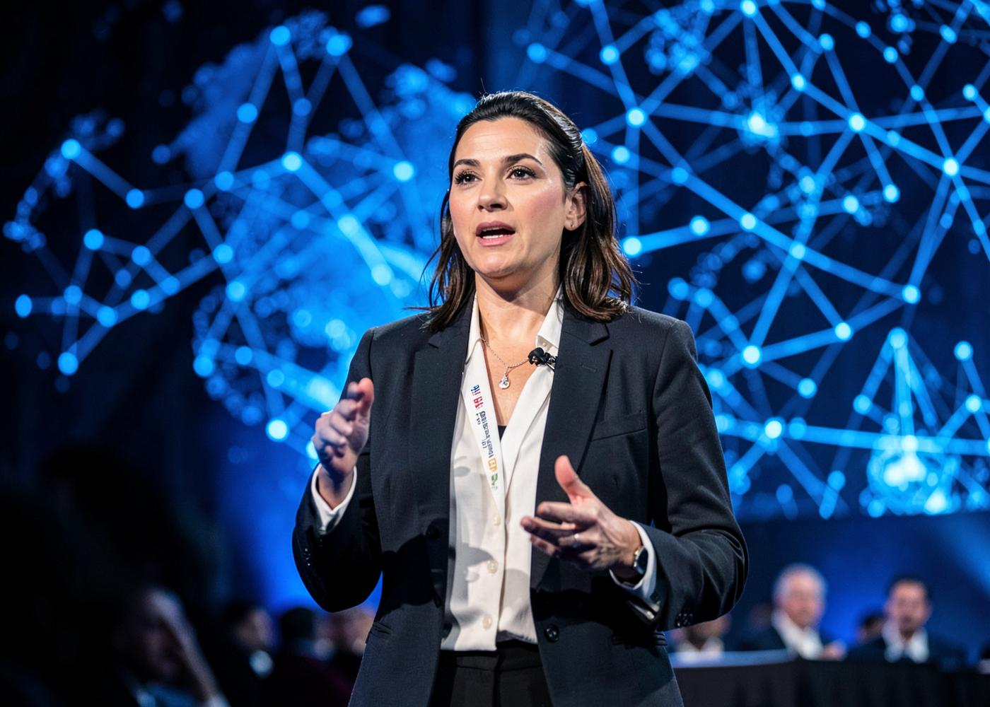 Tech & AI Conference speaker on stage