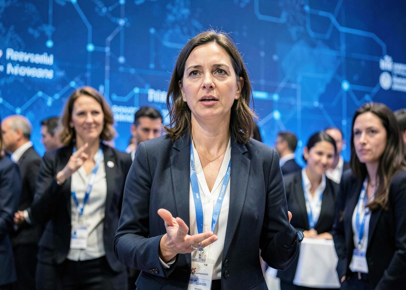 Health & AI Conference speaker on stage